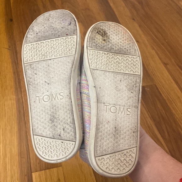 Tom’s Girl’s Pink And Blue Sparkly Slip On Shoes Size 13.5 - Picture 8 of 8